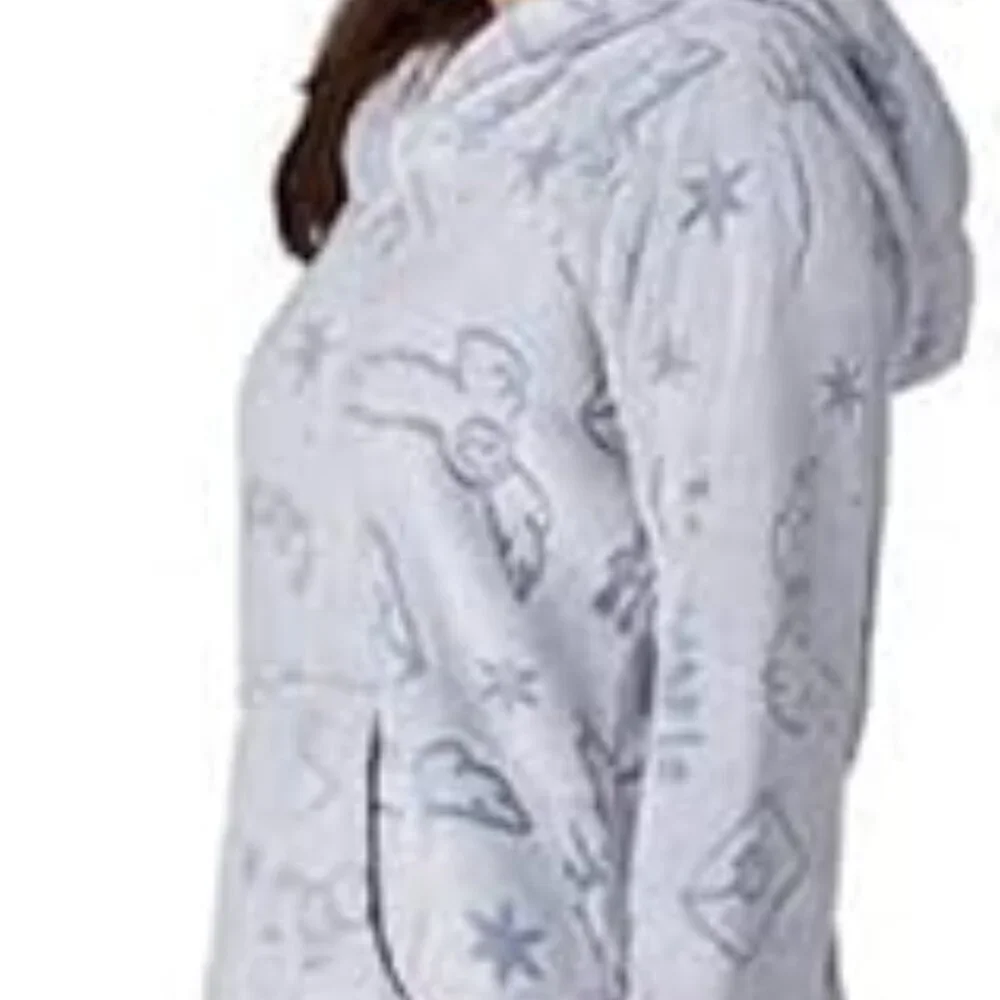 Harry Potter Wizarding World Women's Fleece Lounge Hoodie Gray and Blue sz M EUC